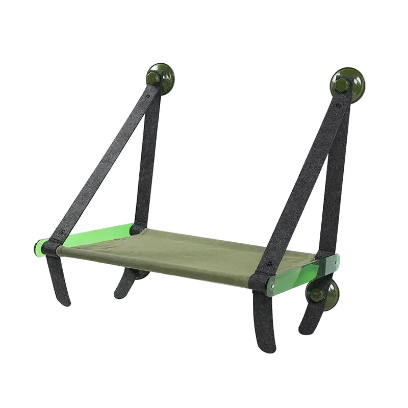 Hamac à Chat à Ventouse Structure en Bois Solide Vert