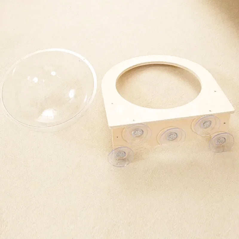 Hamac à Chat Bulle Transparent - Accroche à Ventouse