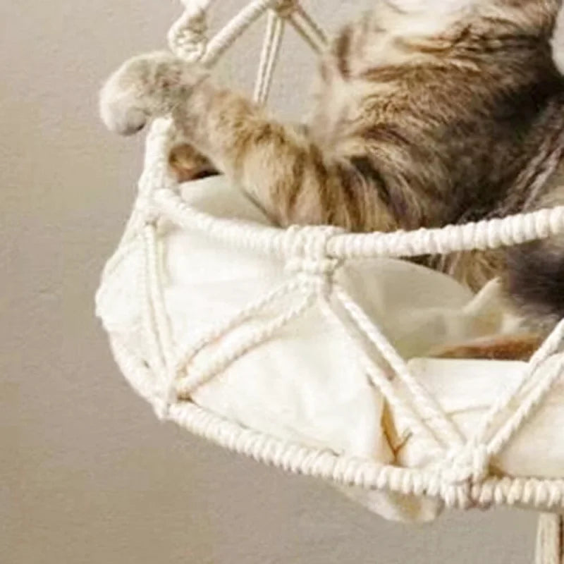 Hamac à Chat en Macramé 100% Coton