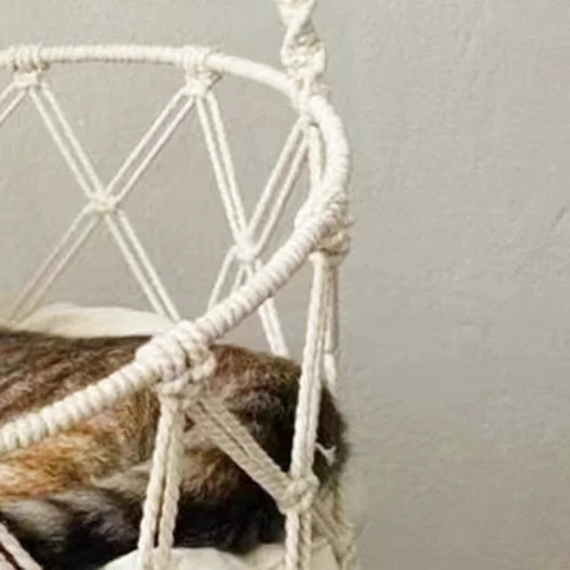 Hamac à Chat en Macramé 100% Coton
