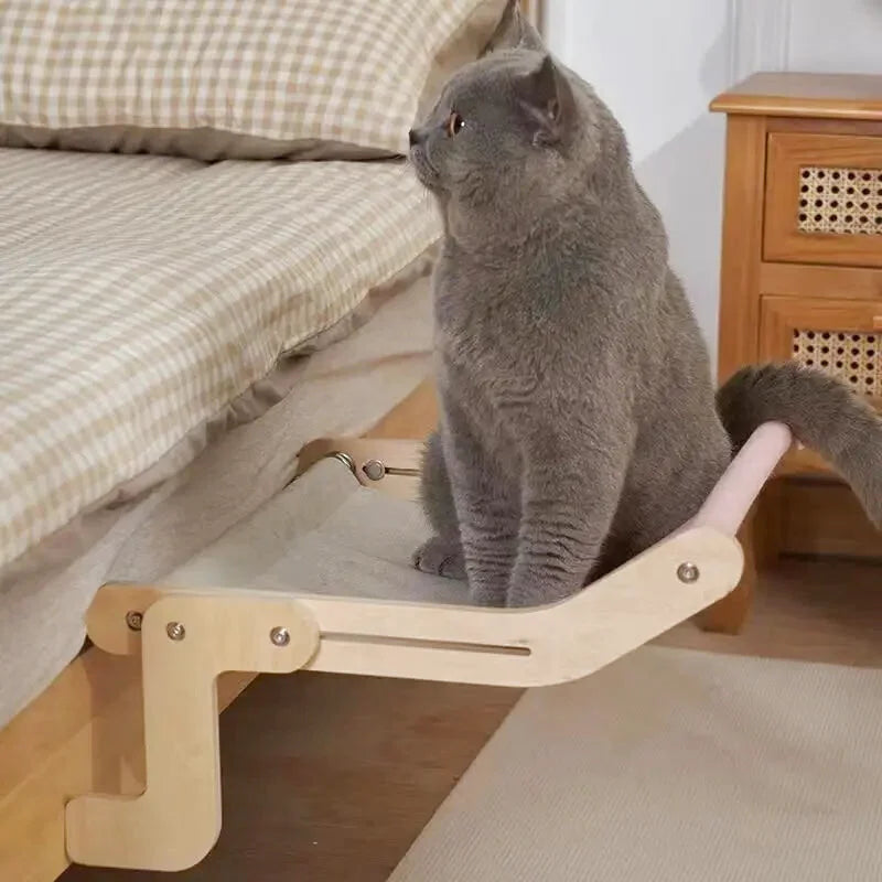 Hamac à Chat Structure en Bois Idéal pour Canapé - Rose