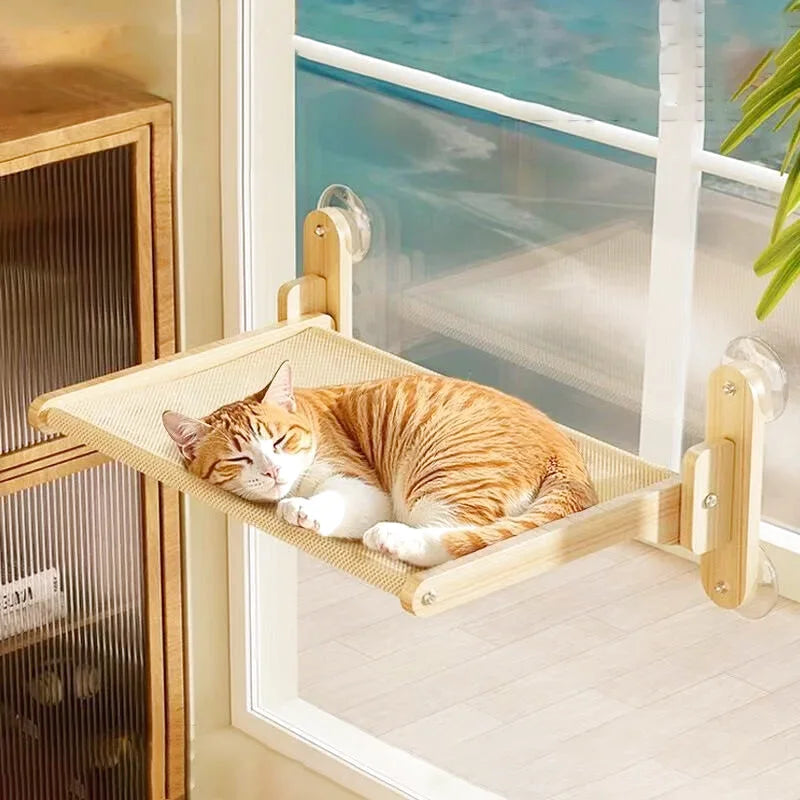 Hamac en Bois pour Fenêtre avec Ventouse - Beige